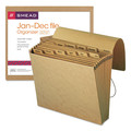 File Folders | Smead 70186 Letter Size 1/12-Cut Tabs 12 Sections Elastic Cord Closure Indexed Expanding Kraft Files - Kraft image number 0