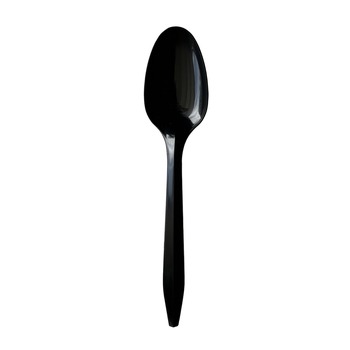 Boardwalk BWKSPOONBLPP Mediumweight Polypropylene Plastic Spoon Cutlery - Black (1000/Carton)
