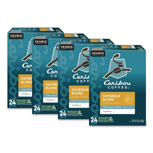 Coffee | Caribou Coffee 5000330136 Coffee K-Cups - Daybreak Morning Blend (96/Carton) image number 0
