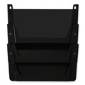 Wall Files | Deflecto 73504 13 in. x 4 in. 3 Sections 3-Pocket Stackable DocuPocket Partition Wall File - Letter Size, Black image number 7