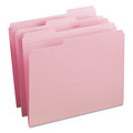 File Folders | Smead 12634 0.75 in. Expansion Reinforced 1/3-Cut Top Tab Colored File Folders - Letter Size/Pink (100/Box) image number 0