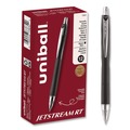Pens | uni-ball 73832 Jetstream 1 mm Retractable Hybrid Gel Pen - Black Ink/Black/Silver Barrel/Bold (1-Dozen) image number 0