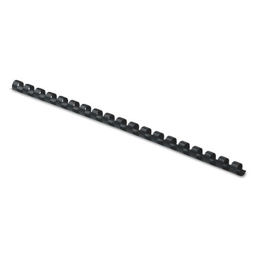 Sheet Protectors | Fellowes Mfg Co. 52366 1/4 in. Diameter 20-Sheet Capacity Plastic Comb Bindings - Black (100/Pack) image number 0