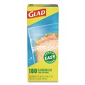 Food Trays, Containers, and Lids | Glad 60771 6.5 in. x 5.5 in. Fold-Top Sandwich Bags - Clear (2160/Carton) image number 1