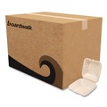 Food Trays, Containers, and Lids | Boardwalk BWKHNGE991CNPFA 9 in. x 9 in. x 3.19 in. Bagasse PFAS-Free Sugarcane Food Containers - Tan (100/Sleeve, 2 Sleeves/Carton) image number 0