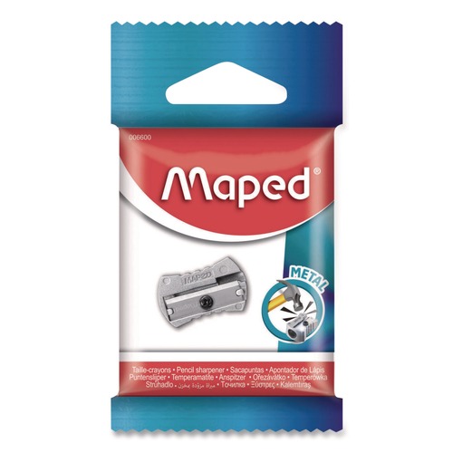 Pencil Sharpeners | Maped Helix 006600 Classic 1-Hole Metal Pencil Sharpener, 2.26 x 0.49 x 4.33, Silver image number 0