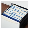 Back to School Sale | Universal UNV14116EE Deluxe Bright Color 1/5-Cut Tab Letter Size Hanging File Folders - Blue (25/Box) image number 3