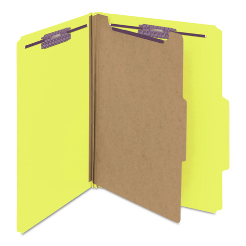 Just Launched | Smead 13734 Pressboard Four-Section Top Tab Classification Folders - Letter, Yellow (10/Box) image number 0
