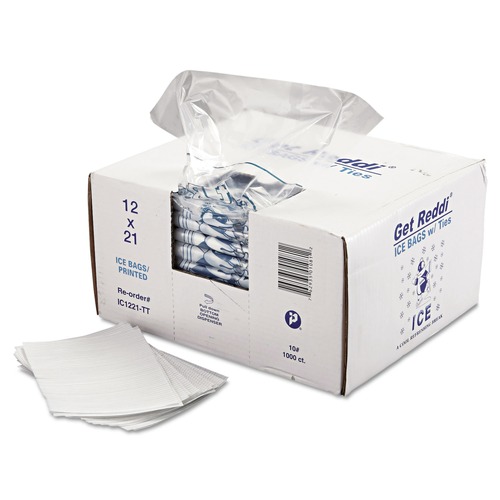  | Inteplast Group IC1221-TT 1.5 mil. 12 in. x 21 in. Ice Bags - Clear (1000/Carton) image number 0