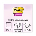 Back to School Sale | Post-it Notes Super Sticky 654-24SSAU-CP 3 in. x 3 in. Pads in Energy Boost Collection Colors (24 Pads/Pack) image number 2