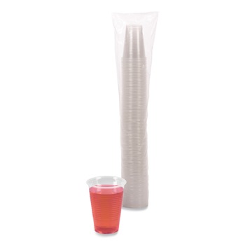BREAKROOM SUPPLIES | Boardwalk BWKTRANSCUP9CT 9 oz. Polypropylene Plastic Cold Cups - Translucent (100 Cups/Sleeve, 25 Sleeves/Carton)