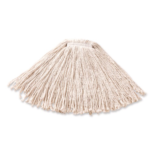Mops | Rubbermaid Commercial FGF11600WH00 12-Piece 16 oz. Premium Cut-End Cotton Wet Mop Head with 1 in. Orange Band (White) image number 0
