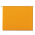 File Folders | Universal UNV14122 1/5-Cut Tab, Deluxe Bright Color Hanging File Folders - Letter Size, Orange (25/Box) image number 0