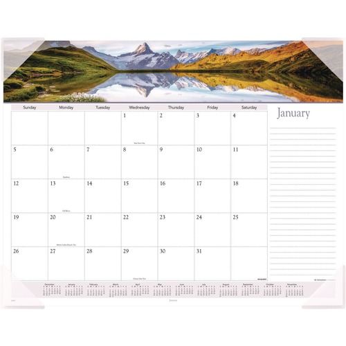 Notebooks & Pads | AT-A-GLANCE 89802 12-Month (Jan to Dec): 2026 22 in. x 17 in. Landscapes Photography Landscape Panoramic Desk Pad - White Sheets, Clear Corners image number 0
