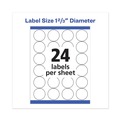 Just Launched | Avery 05293 1.66 in. Diameter Permanent Laser Print-to-the-Edge ID Labels with Sure Feed - White (600/Pack) image number 4
