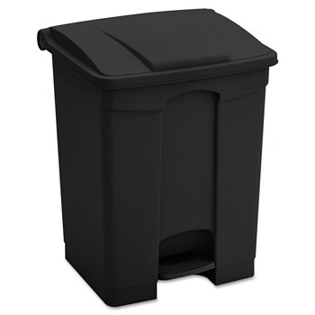 Safco 9923BL 23 Gallon Large Capacity Plastic Step-On Receptacle - Black