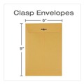 Envelopes & Mailers | Quality Park QUA37755 6 x 9 Clasp/Gummed Closure Square Flap Envelope - Brown Kraft (100/Box) image number 4
