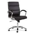 Alera | Alera ALENR4219 Neratoli Series Supports Up to 275 lbs. Mid-Back Slim Profile Faux Leather Chair - Black Seat/Back, Chrome Base image number 1