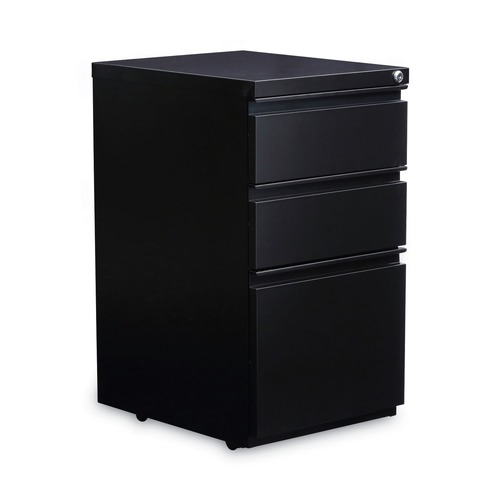Just Launched | Alera ALEPBBBFBL 14.96 in. x 19.29 in. x 27.75 in. 3-Drawers: Box/Box/File Legal/Letter Left or Right File Pedestal with Full-Length Pull - Black image number 0