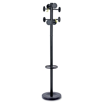 Alba PMSTAN3N 15w x 15d x 69.3h Stan3 8-Knob Steel Coat Rack - Black