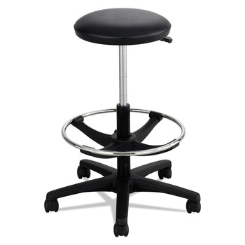 Safco 3436BL 22 in. to 32 in. Seat Height Backless Extended-Height Lab Stool Supports Up to 250 lbs. - Black