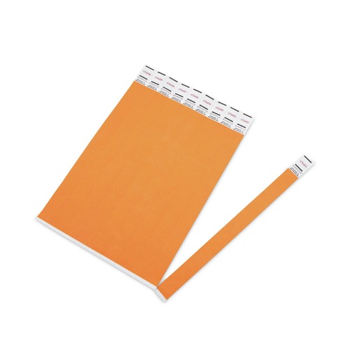 Office Accessories | Advantus 91120 9.75 in. x 0.75 in. Numbered Crowd Management Wristbands - Neon Orange (500/Pack) image number 0