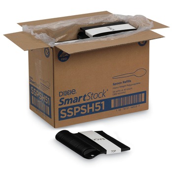 PRODUCTS | Dixie SSPSH51 SmartStock Series-O 6 in. Heavyweight Plastic Cutlery Spoons Refill - Black (40 Pack, 24 Packs/Carton)