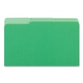 File Folders | Universal UNV10522 1/3 Cut Tab Legal Size Deluxe Colored Top Tab File Folders - Green/Light Green (100/Box) image number 2
