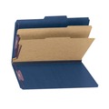 File Folders | Smead 19035 Six SafeSHIELD Fasteners 2 Dividers Legal Size Six-Section Pressboard Top Tab Classification Folders - Dark Blue (10/Box) image number 3