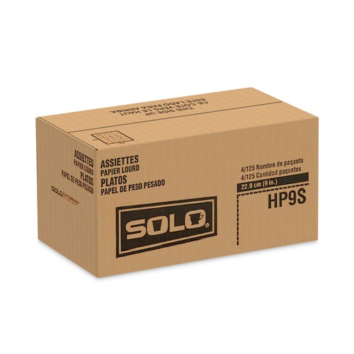 Bowls and Plates | SOLO HP9S-2050 Bare Eco-Forward 9 in. dia ProPlanet Seal Clay-Coated Paper Dinnerware Plate - White (500/Carton) image number 0