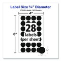 Labels | Avery 05459 0.75 in. Diameter Handwrite Only Self-Adhesive Removable Round Color-Coding Labels - Black (28/Sheet, 36 Sheets/Pack) image number 4