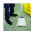 Mops | Boardwalk BWK716RCT 16 oz. Cut-End Lie-Flat Rayon Wet Mop Head - White (12/Carton) image number 9