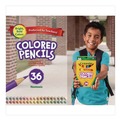 Pencils | Crayola 684036 3.3 mm 2B Short-Length Colored Pencil Set - Assorted Lead and Barrel Colors (36/Set) image number 5