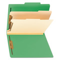 File Folders | Smead 14002 2 in. Expansion Top Tab Classification Folders with 6 SafeSHIELD Fasteners - Letter Size/Green Exterior (10/Box) image number 1