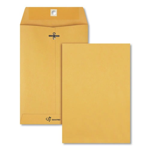 Envelopes & Mailers | Quality Park QUA37863 Clasp Envelope, #63, Square Flap, Clasp/gummed Closure, 6.5 X 9.5, Brown Kraft, 100/box image number 0