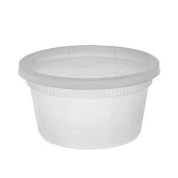 FOOD TRAYS CONTAINERS LIDS | Pactiv Corp. YL2512 4.55 in. x 2.45 in. x 2.45 in. 12 oz. Newspring DELItainer Plastic Microwavable Container - Clear (240/Carton)