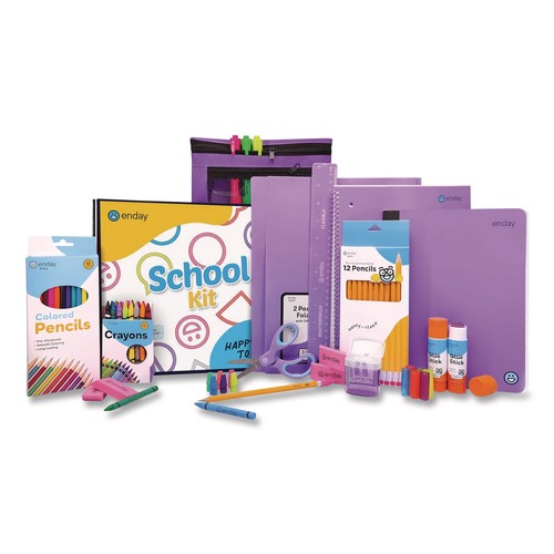 Arts & Crafts Supplies | enday 1316 Back to School Supplies Kit for Grades K-5 - Purple (1-Kit) image number 0