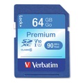Office Electronics & Batteries | Verbatim 44024 64GB UHS-I V10 U1 Class 10 Premium SDXC Memory Card Up to 90MB/s Read Speed image number 0