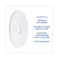 Cleaning & Janitorial Accessories | Boardwalk BWK4014WHI 14 in. Diameter Polishing Floor Pads - White (5/Carton) image number 6
