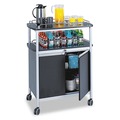 Cleaning Carts | Safco 8964BL 33.5 in. x 21.75 in. x 43 in. 4 Shelves Plastic Mobile Beverage Cart - Black image number 0