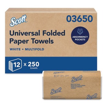 CLEANING AND SANITATION | Scott 03650 9.2 in. x 9.4 in. Multi-Fold Towels - White (3000/Carton)