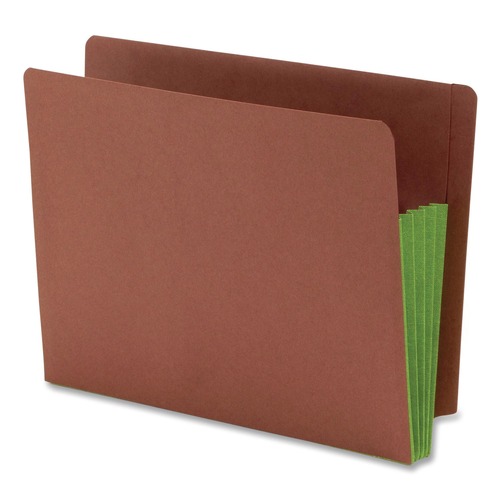 File Folders | Smead 73680 3.5 in. Expansion Drop-Front End Tab File Pockets - Redrope/Green/Letter Size (10/Box) image number 0