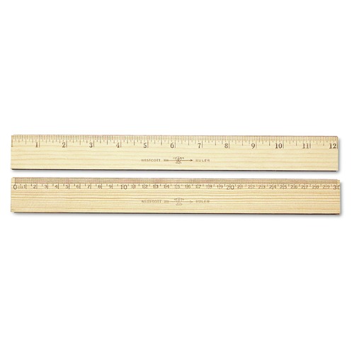 Office & Office Supplies | Westcott 10375 12 in. Long Metric and 1/16 in. Scale with Single Metal Edge Wood Ruler image number 0