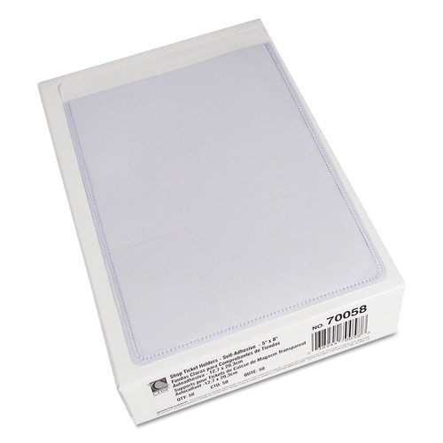 Sheet Protectors | C-Line 70058 25-Sheet 5 x 8 Self-Adhesive Super Heavy Shop Ticket Holders (50/Box) image number 0