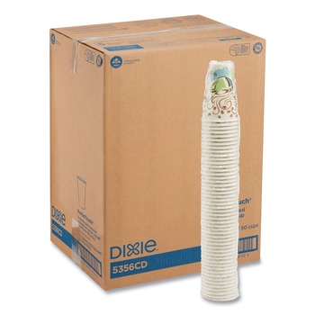 Dixie 5356CD 16 oz. PerfecTouch Coffee Haze Design Paper Hot Cups (20 Packs/Carton)