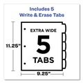 Back to School Sale | Avery 16176 Write and Erase 11.13 in. x 9.25 in. 5-Tab 3-Hold Punched Durable Plastic Dividers with Slash Pocket - Assorted (1-Set) image number 6