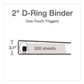 Binders | Cardinal 10321CB 11 in. x 8-1/2 in. ClearVue 3-Ring 2 in. Capacity Easy Open Slant-D Ring Binder - Black image number 1