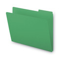 File Folders | Smead 21546 1/3-Cut Tabs Assorted Letter Size 1 in. Expansion Recycled Heavy Pressboard Folders - Green (25/Box) image number 0