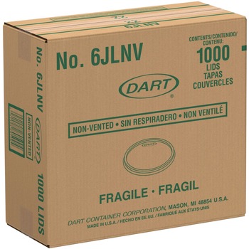 KITCHEN | Dart 6JLNV Non-Vented Cup Lids for 6 oz. Cups and 2-4 oz. Food Containers - Translucent (1000/Carton)