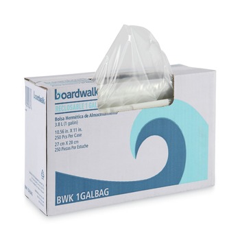 Boardwalk BWK1GALBAG 1 Gallon, 10.56 in. x 11 in. LDPE Reclosable Food Storage Bags - Clear (250/Box)